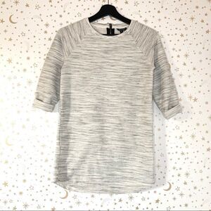 Topshop 3/4 Sleeve Raglan Sleeve Grey Tunic